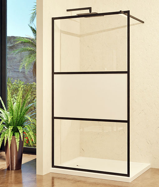 FANNY black walk-in zuhanyfal