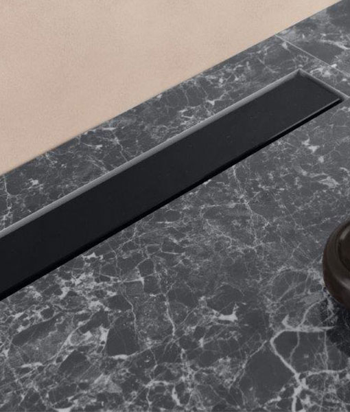 CONFLUO Frameless line Fekete-üveg zuhanyfolyóka