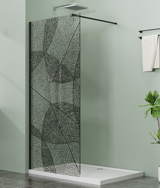 LETTI black walk-in zuhanyfal