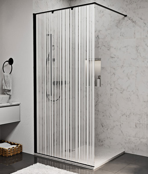 FELICIA rain black walk-in zuhanyfal