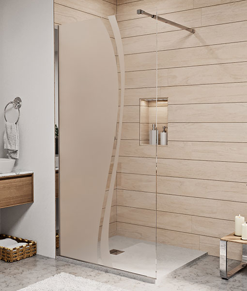 FRIDA Bamboo walk-in zuhanyfal